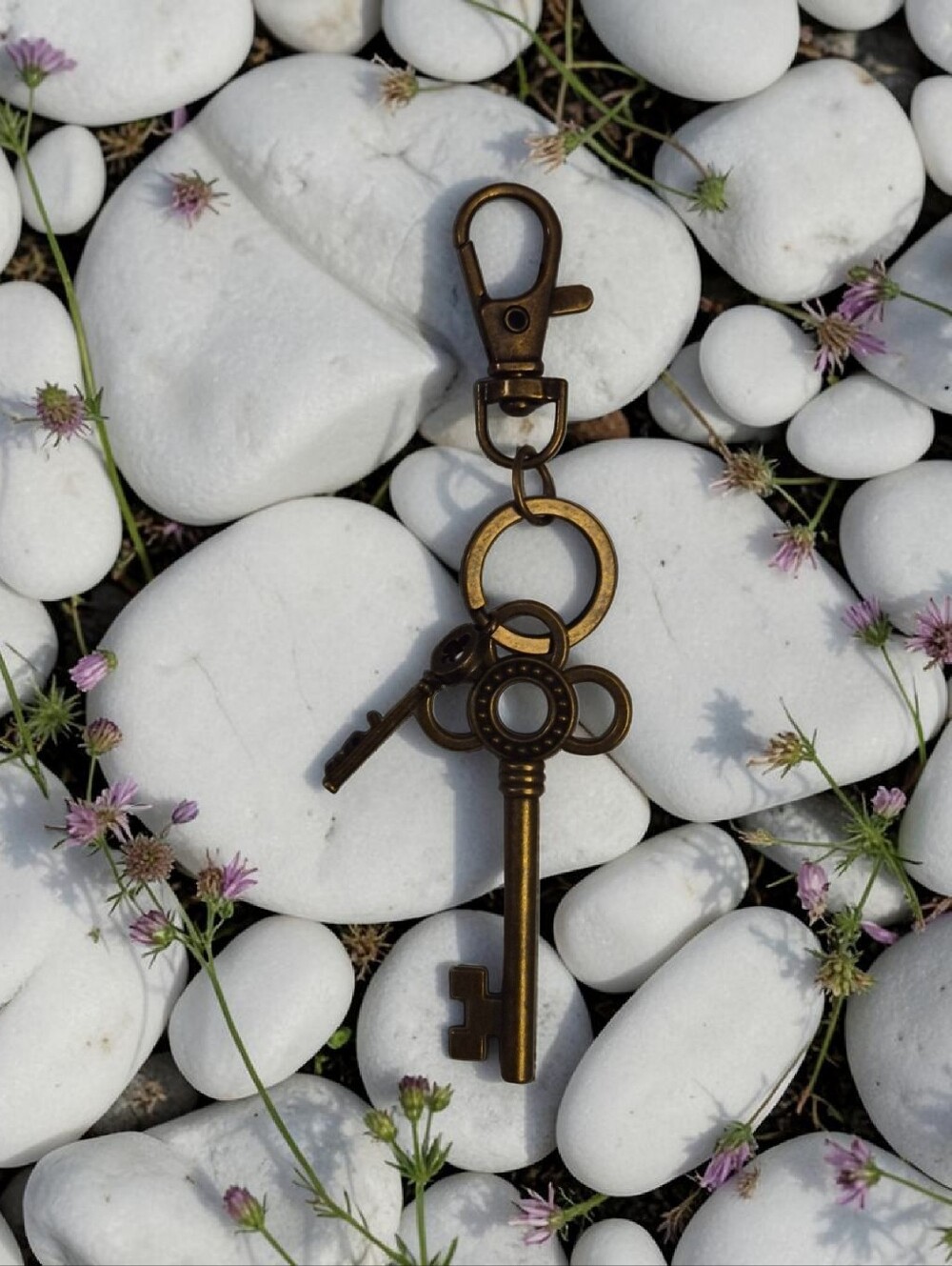 Handcrafted Antique Key Bag Charm Keychain